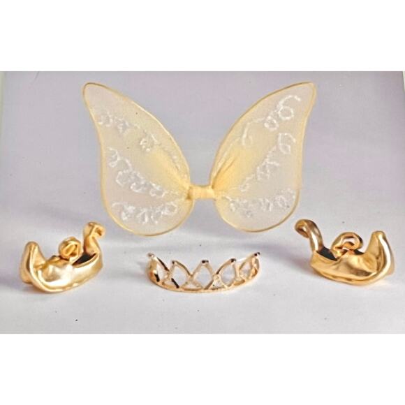 Fancy Nancy 13” Doll Royalty ACCESSORIES SET Effanbee Gold Slippers Tiara Wings - Picture 1 of 5